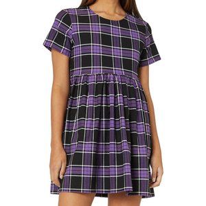 Dangerfield Black Friday Purple Plaid Aura Dress, Size S / M